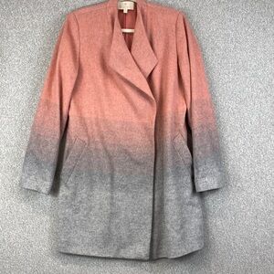 Etcetera wool blend colorful overcoat size 6 pea coat ombre peach gray Lagenlook